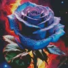 Blue And Purple Rose Diamond Painting