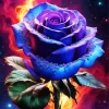 Blue And Purple Rose Diamond Painting