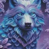 Blue And Purple Wolf Diamond Painting