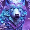 Blue And Purple Wolf Diamond Painting