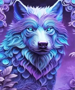 Blue And Purple Wolf Diamond Painting