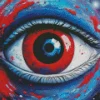 Blue And Red Eye Art Diamond Painting