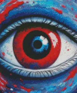 Blue And Red Eye Art Diamond Painting