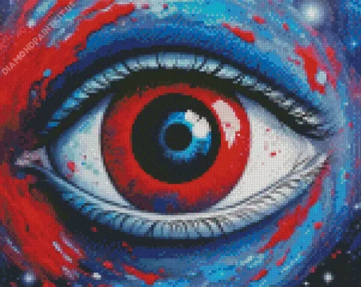 Blue And Red Eye Art Diamond Painting