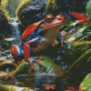 Blue And Red Frog Diamond Painting