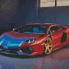 Blue And Red Lamborghini Diamond Painting