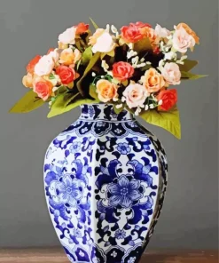 Blue And White Flower Vase Diamond Painting