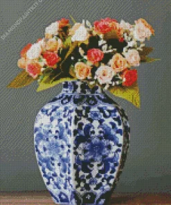 Blue And White Flower Vase Diamond Painting