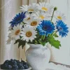 Blue And White Flowers Diamond Painting