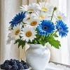 Blue And White Flowers Diamond Painting