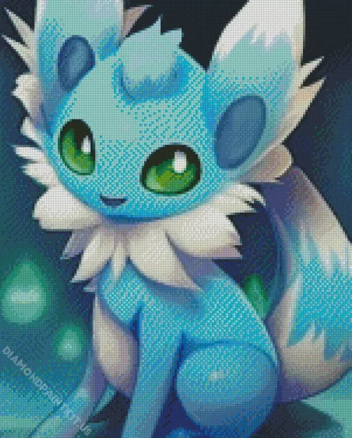 Blue And White Fox Pokemon Diamond Painting