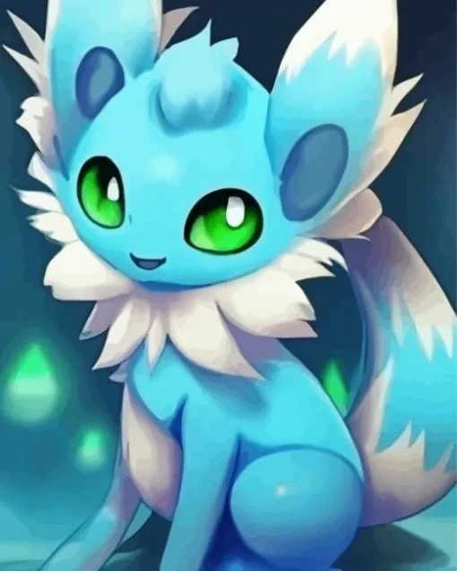 Blue And White Fox Pokemon Diamond Painting