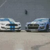 Blue And White Mustang Cars Diamond Painting