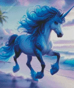 Blue And White Unicorn Diamond Painting