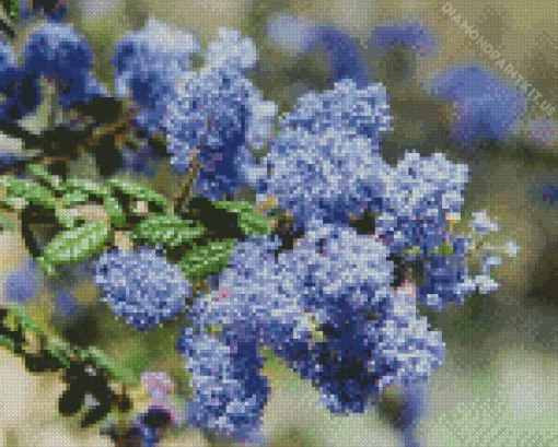 Blue Blossom Plant Diamond Painting