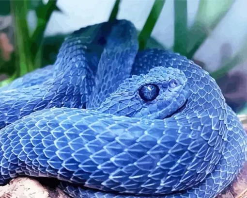 Blue Bush Viper Diamond Painting