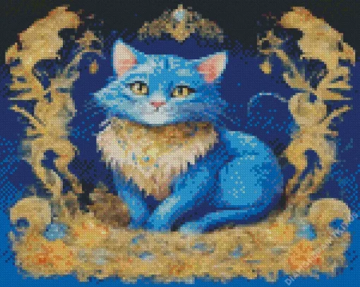 Blue Cat Art Diamond Painting