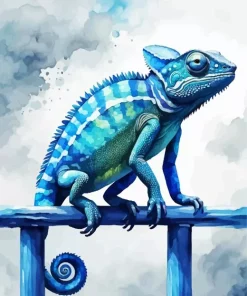 Blue Chameleon Art Diamond Painting