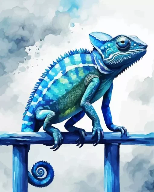 Blue Chameleon Art Diamond Painting