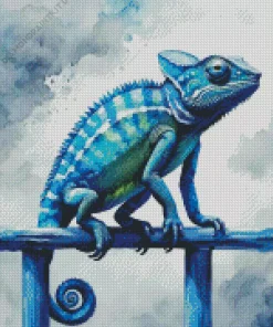 Blue Chameleon Art Diamond Painting