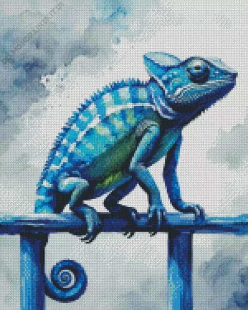 Blue Chameleon Art Diamond Painting