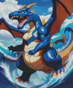 Blue Charizard Diamond Painting