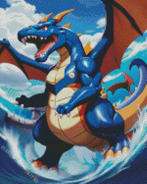 Blue Charizard Diamond Painting