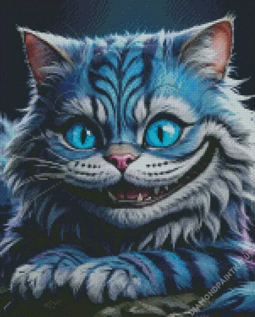 Blue Cheshire Cat Diamond Painting