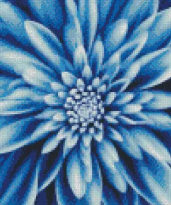 Blue Chrysanthemum Flower Diamond Painting