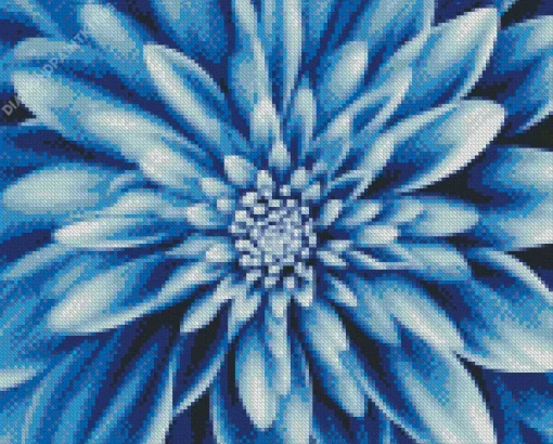 Blue Chrysanthemum Flower Diamond Painting