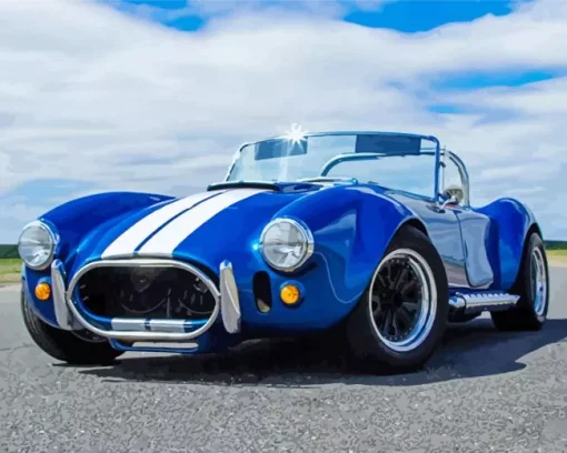 Blue Cobra Car Diamond Painting