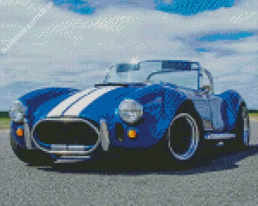 Blue Cobra Car Diamond Painting