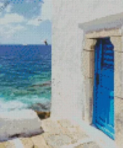 Blue Door Greece Diamond Painting