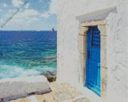 Blue Door Greece Diamond Painting