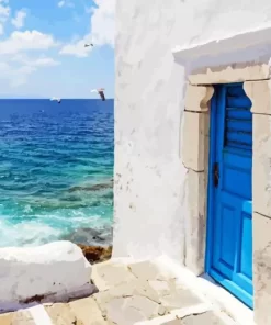 Blue Door Greece Diamond Painting