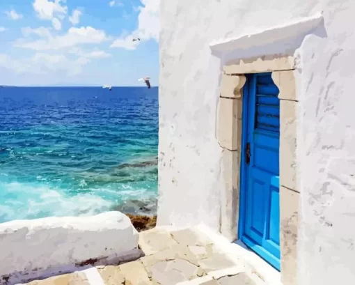 Blue Door Greece Diamond Painting