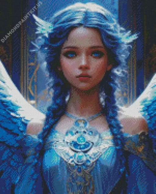 Blue Girl Angel Diamond Painting