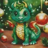 Christmas Fantasy Emerald Dragon Diamond Painting