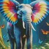 Colorful Butterfly Elephant Diamond Painting