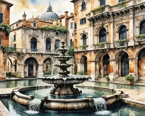 Cool Fountain Art Diamond Painting