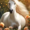 Cool Fresian Horse White Diamond Painting