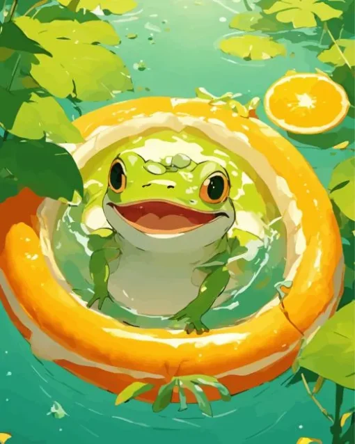 Cool Frog Chilling Diamond Painting