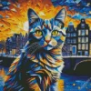 Cool Geometric Abstract Cat Diamond Painting