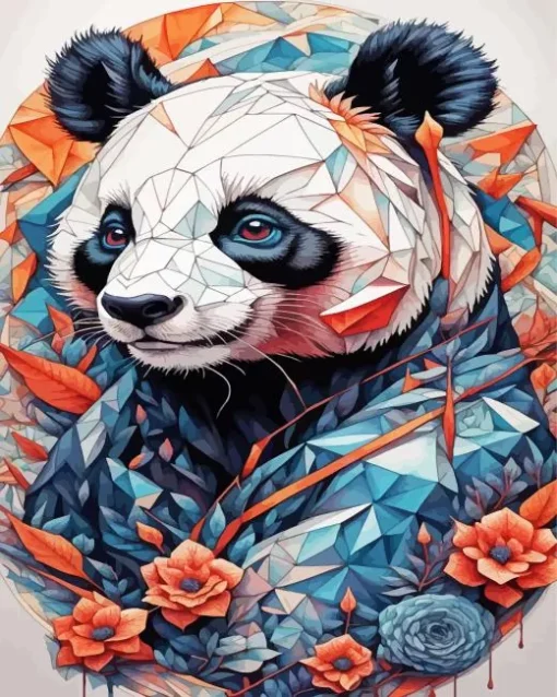 Cool Geometric Panda Diamond Painting