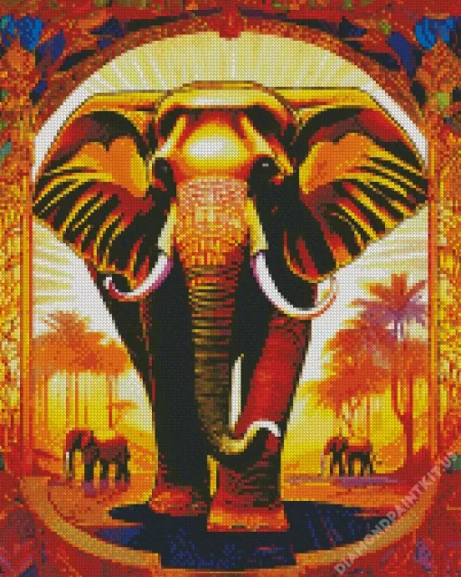 Cool Golden Elephant Diamond Painting