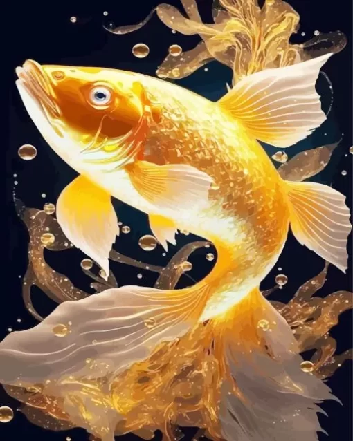 Cool Golden Koi Diamond Painting