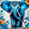 Cute Blue Elephant Diamond Painting