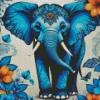 Cute Blue Elephant Diamond Painting