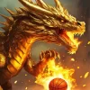 Dragon And Flaming Basketball Diamond Painting