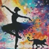 Elegant Ballerina And Cat Diamond Painting